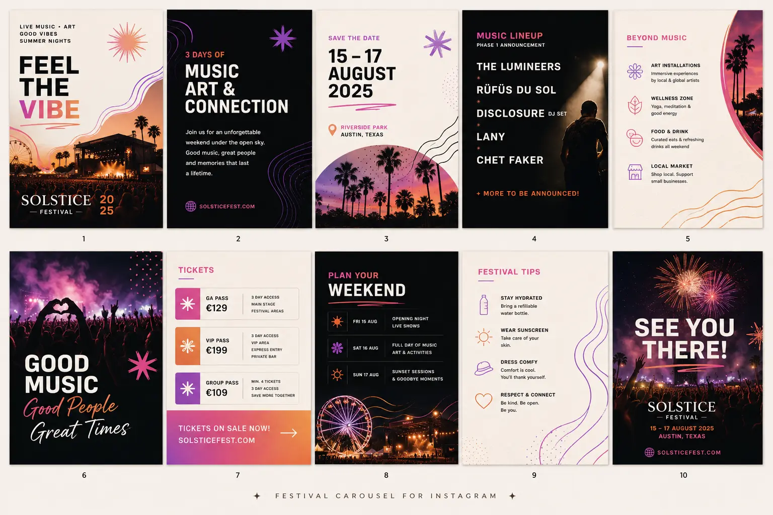 Solstice Festival: Instagram Carousel