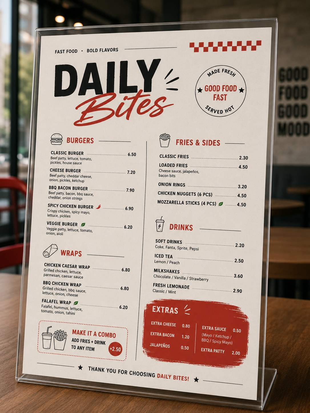 Daily Bites: Menu Design