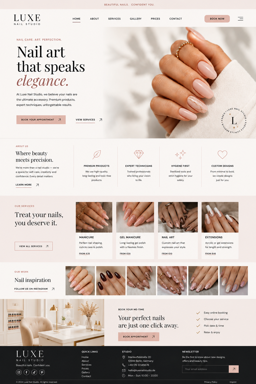 Luxe Nail Studio: Web Design