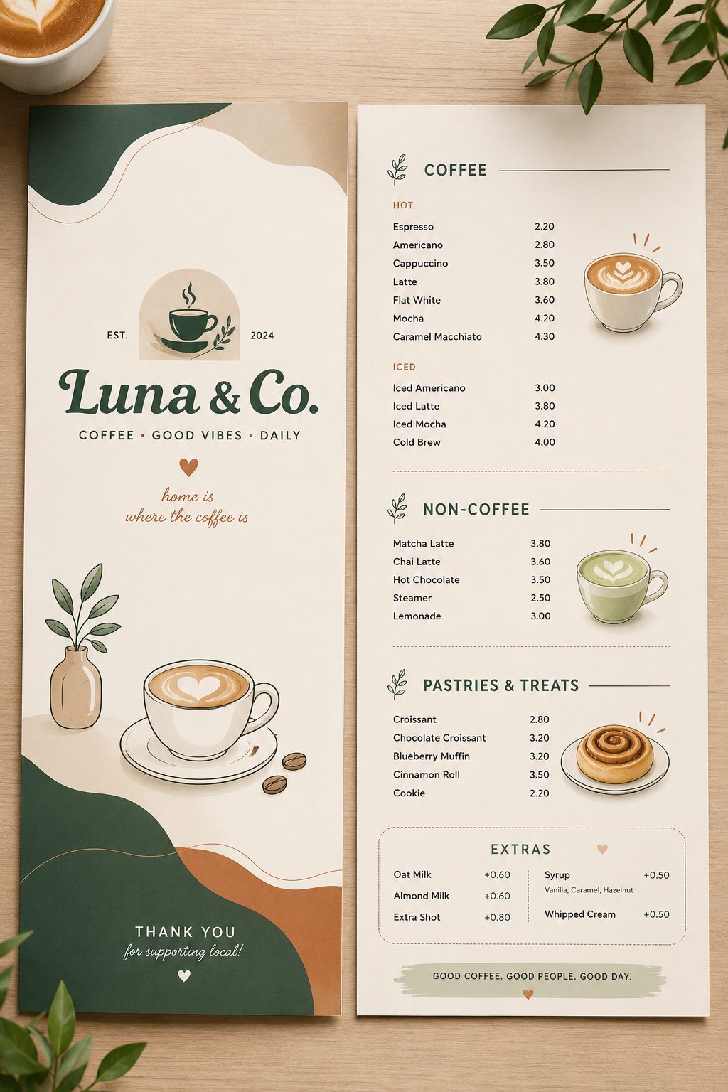 Luna & Co.: Menu Design