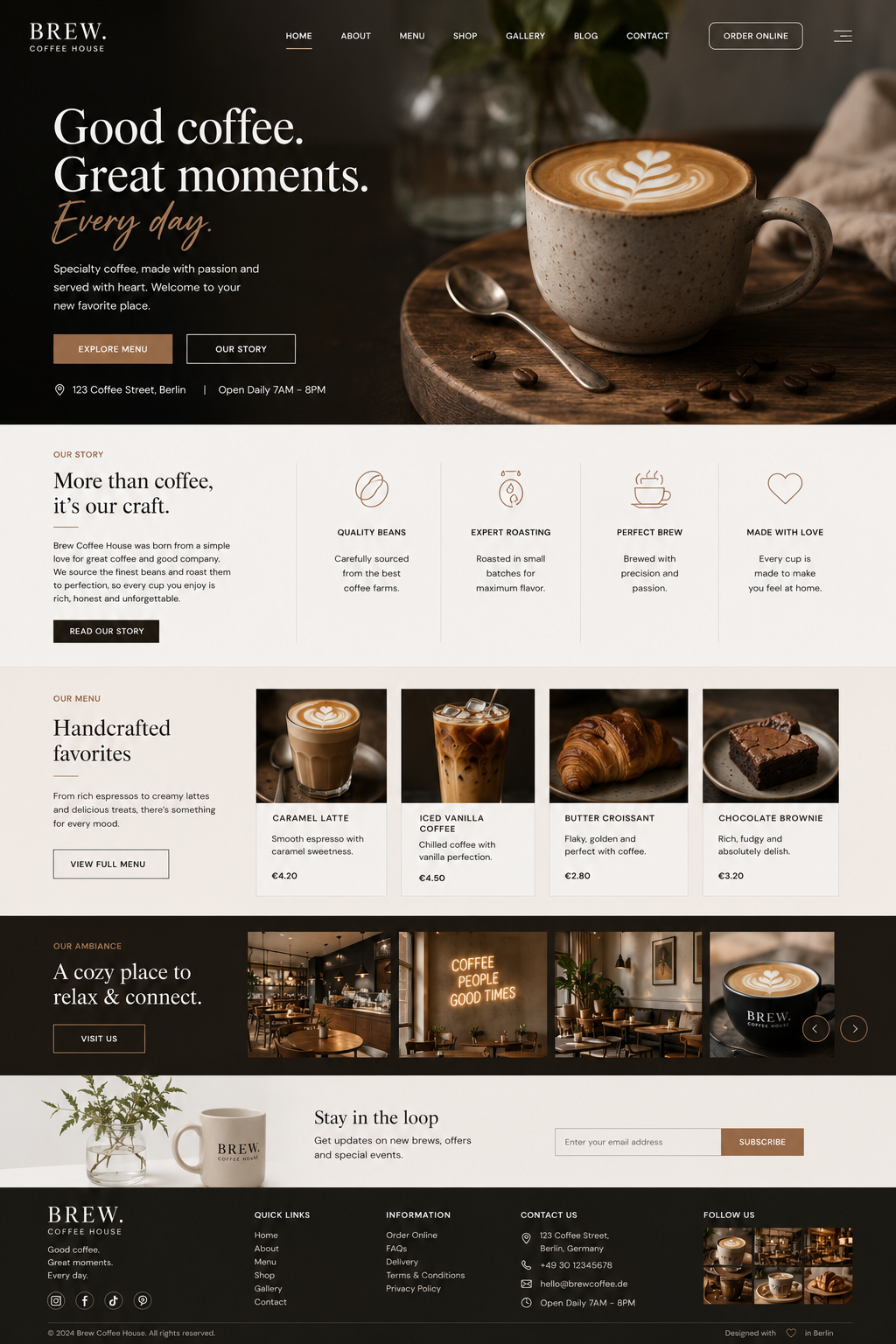 Brew Coffee House: Web Design